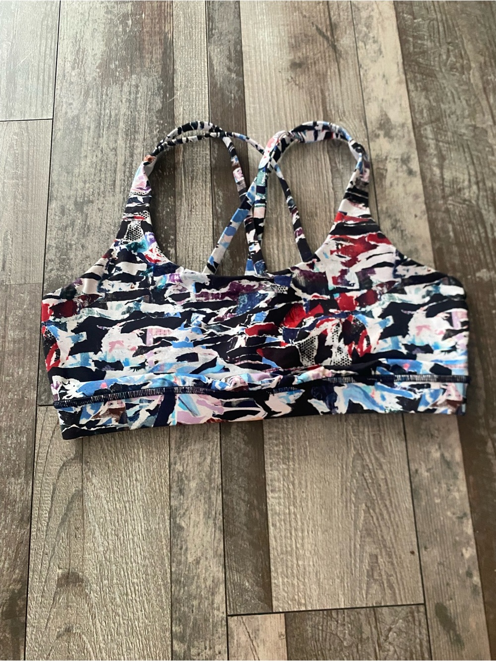 lululemon athletica Multi-Color Abstract Strappy Sports Bra